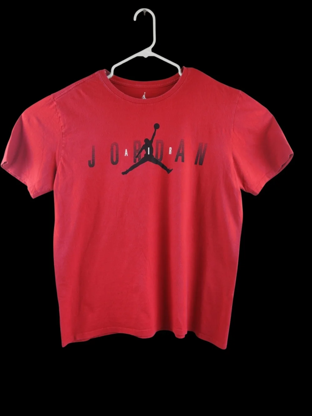Jordan Red Short Sleeve Tee with Black Jumpman Logo